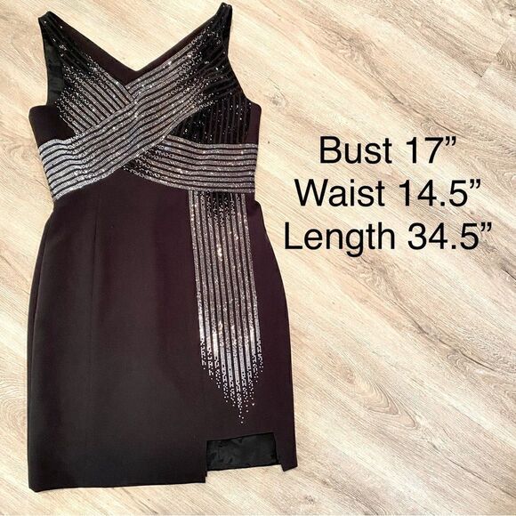 NEW VERSACE V-NECK EMBELLISHED BODICE MINI SHEATH DRESS 42=US M/S… - Picture 15 of 16